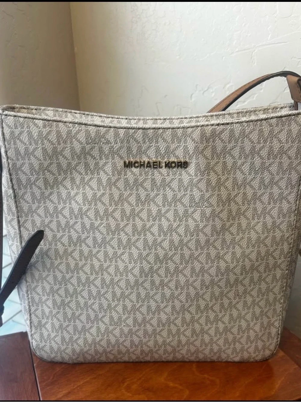 MICHAEL KORS Beige Logo Tote
